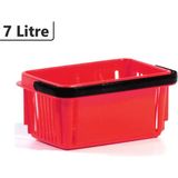 Marketix Plastik Kozmetik Alışveriş El Sepeti 7 Litre Kırmızı