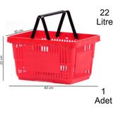 Marketix Plastik Market Alışveriş El Sepeti 22 Litre Kırmızı 1 Adet