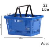 Marketix Plastik Market Alışveriş El Sepeti 22 Litre Mavi 1 Adet