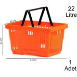Marketix Plastik Market Alışveriş El Sepeti 22 Litre Turuncu 1 Adet