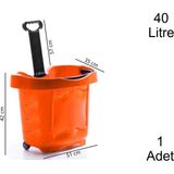 Marketix Tekerlekli Plastik Market Alışveriş El Sepeti 40 Litre Turuncu 1 Adet