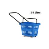 Marketix Tekerlekli Plastik Market Alışveriş El Sepeti 54 Litre Mavi