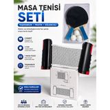 Markince Masa Tenisi Seti 6lı Set Masa Tenisi Filesi Raket Top Seti Otomatik Gerdirme Pinpon Net Tüm Masalara Uyumlu - Siyah