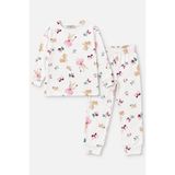 MARKOLL Kız Çocuk Pijama Takımı Uzun Kollu Desenli Penye Pijama Seti Tavşan Desenli Uyku Kıyafeti
