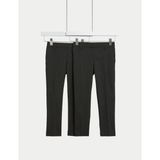 Marks & Spencer 2'li Erkek Çocuk Slim Fit Esnek Okul Pantolonu (2-18 Yaş) - Siyah - -- - 11 - 12 Yaş