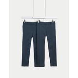 Marks & Spencer 2’li Paket Unisex Ince Paça Okul Pantolonu (2–18 Yaş) - Lacivert - -- - 9 - 10 Yaş