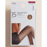 Marks & Spencer 3'lü 15 Denye Şekillendirici Külotlu Çorap Seti - XL - Bej