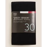 Marks & Spencer 3'lü 30 Denye Body Sensor:trade_mark: Külotlu Çorap - Siyah