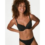 Marks & Spencer Dantelli Destekli Full Cup Sütyen - 90D - Siyah