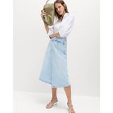Marks & Spencer Denim Midi Etek - Mavi - 36/REG