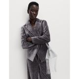 Marks & Spencer Dokulu Kadife Blazer Ceket - 36 - -- - Metalik