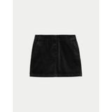 Marks & Spencer Kadife Mini Etek - Siyah - 42
