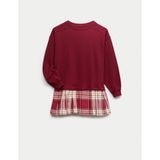 Marks & Spencer Kareli Sweatshirt Elbise (6–16 Yaş) - 7 - 8 Yaş - Kırmızı