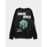Marks & Spencer Minecraft Desenli Sweatshirt - Gri - 9 - 10 Yaş