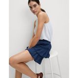 Marks & Spencer Saf Pamuk Işlemeli Mini Etek - Lacivert - 42/REG