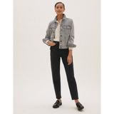 Marks & Spencer Yüksek Bel Mom Jean Pantolon - Siyah - 40/REG - --