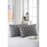 Marla Home 2'li Yastık Kılıfı | Pamuklu | 50X70 cm | Yıldız Desen |gri - Gri - Beyaz - 50 x 70