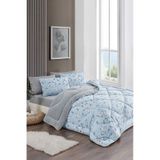 Marla Home Çift Kişilik Çift Taraflı Welsoft Yorgan Seti Wellsoft Battaniye Pofuduk Yumuşak Bahar Mavi Bahar