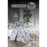 Marla Home Çift Kişilik Pike Takımı | Battal Boy | 220X230 cm | Çok Amaçlı Yatak Örtüsü & Battaniye - Gri