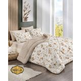 Marla Home Çift Kişilik Welsoft Yorgan Uyku Seti Lastikli Çarşaflı Sarı Kelebek