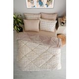 MARLA HOME Line Desenli Çift Kişilik Çift Taraflı Welsoft Uyku Seti Wellsoft Battaniye Pofuduk Yumuşak Uyku Set