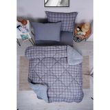 Marla Home Premium Welsoft Pamuklu Tek Kişilik Uyku Seti 155 x 215 cm Gri Geometrik Desen
