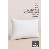MARLA HOME Sıvı Geçirmez Yastık Koruyucu | Fermuarlı - 50x70 cm | Sessiz ve Terletmeyen Pamuk Kumaş