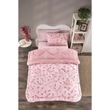 Marla Home Tek Kişilik Çift Taraflı Welsoft Yorgan Seti | Wellsoft Battaniye | Pofuduk Yumuşak | Bahar - 155 x 215 cm - 310 Pembe