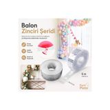 Marlon Balon Balon Zinciri 5 Metre, Balon Kemeri Yapma Şerit Aparatı, Doğum Günü, Nişan, Düğün ve Parti Süsleme Malzemesi