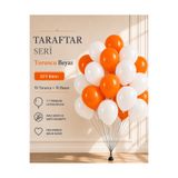 Marlon Balon Taraftar Seri Turuncu Beyaz 20’li Balon Maç Günü Doğum Günü Parti Süsleme Balonu