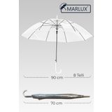 Marlux 8 Telli Şeffaf Baston Tip Otomatik Şemsiye MAR24SEFFAFR1