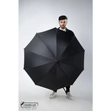 Marlux Baston Şemsiye 10 Fiber Telli Siyah Dokuma Malzeme ile Otomatik 135 cm Çap