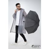 Marlux M21MAR077R003 Siyah Koyu Gri Unisex Yarasa Tip Kırılmaz Şemsiye