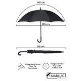 Marlux M21MAR10139R001 Siyah Fiber 10 Tel Erkek Baston Şemsiye