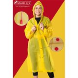 Marlux Unisex Su Rüzgar Geçirmez Kapüşonlu Çıtçıt Düğme Eva Yağmurluk - Sarı - Kırmızı