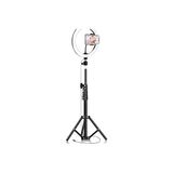 Marmara Avm 26 cm Halka Işık ve Tripod Seti; Bluetooth Kumanda, 3 Işık Modu, 10 Parlaklık Seviyesi, USB Bağlantısı ve Telefon Tutucu - Çok Renkli