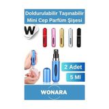 Marmara Avm Çanta, Deluxe Seri Koku Şişesi Doldurulabilir Portatif Içi Küçük Cep Parfüm Şişesi 5 ml 10 Adet - Çok Renkli - Standart