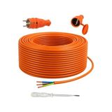 Marmara Avm Kablo, Seyyar 50 Metre Uzatma Kablosu Ttr Cca Telli 3x1.5 mm Elektrik Kontrol Kalem Dişi Erkek Fiş - Çok Renkli
