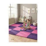 Marmara Avm Puzzle, 6 Parça 50X50 Mat - 100X150 cm Kurulumlu Oyun Spor Matı Puzzle Halı Tatami 13M (Mor-Pembe)