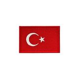 Marmara Avm Siyah Nakışlı Askeri Görev Peçi, Amerikan Fermuarlı Cırtlı, Türk Bayrağı - 10 cm - Standart