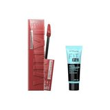 Marmara Avm Super Stay Vinyl Ink Uzun Süre Kalıcı Likit Parlak Ruj 35 Cheeky & Mini Fit Me Matte - Poreless Matlaştırıcı Makyaj Bazı Makyaj Seti - Çok Renkli