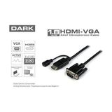 Marmara Qumasch Dark DK-HD-AHDMIXVGAL180 HDMI To VGA Aktif Dönüştürücü Kablo