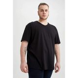 Marmara Qumasch Erkek Büyük Beden Tişört V Yaka %100 Pamuk Siyah - 4xl