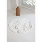 Marmera Yuvarlak Banyo Paspası 70x70 Bej