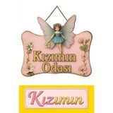 MARNELLO CONSEPT "Kızımın Odası" Melek Tasarımlı Ahşap MDF Kapı Süsü - Dekoratif Süs