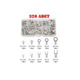 Maroces MR-274E-2 KUTULU HALKA VE ÇATAL TİP İZOLESİZ KABLO TERMİNALİ SETİ 320 PARÇA 5 BOY