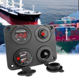 Maroces-Switch Panel 4'Lü Marin Usb + Voltmetre + Çakmaklık + Anahtar