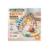 MARRGOS Bebek Oyun Halısı Işıklı Müzikli Aynalı Çıngıraklı Aktivite Halısı Çocuk Gelişimine Uygun