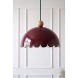 Marrien Bella Ahşap Boncuklu Sarkıt Avize, Bohem Tavan Lambası ve Salon Mutfak Aydınlatması - Bordo - 30 cm - Modern Dekoratif Tavan Armatürü