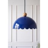 Marrien Bella Ahşap Boncuklu Sarkıt Avize, Bohem Tavan Lambası ve Salon Mutfak Aydınlatması - Lacivert - 30 cm - Modern Dekoratif Tavan Armatürü